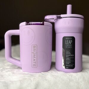 Brumate HAPPY HOUR Purple Lavender Smiley Muv 15 + Kids Leap SET